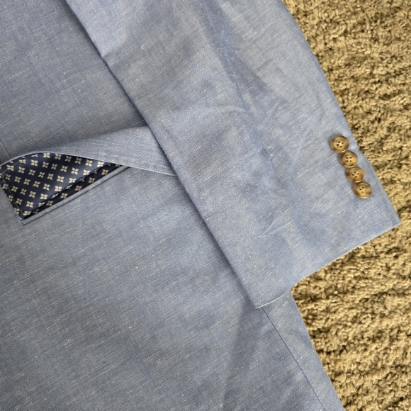 Allen Flusser Light Blue 2 Button Blazer - Picture 5 of 12